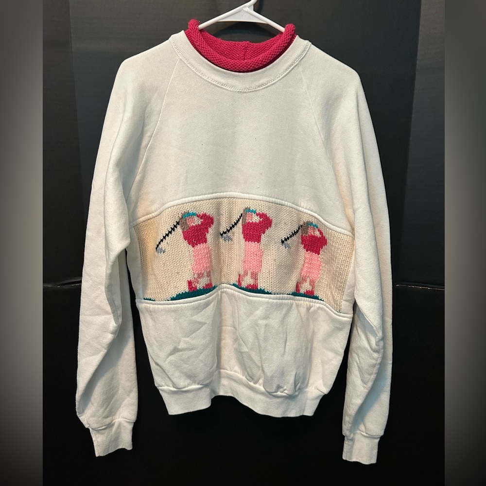 Vintage Unique Custom Women’s Golf Sweater Sz XL Rare